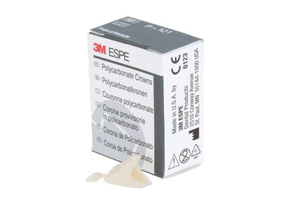 Polycarbonat-Kronen OK Front Nr. 101 Verpackung mit Krone im Vordergrund.