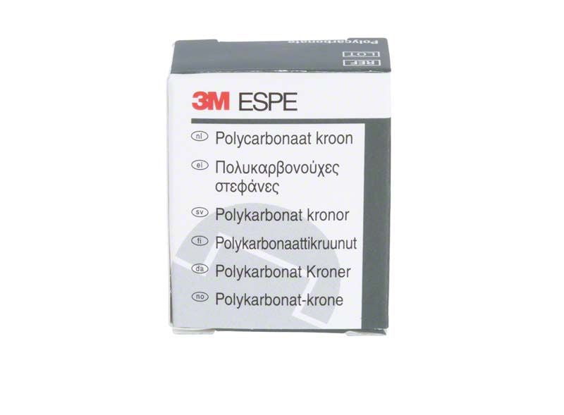3M Polycarbonat-Kronenverpackung mit mehrsprachiger Produktbeschreibung.