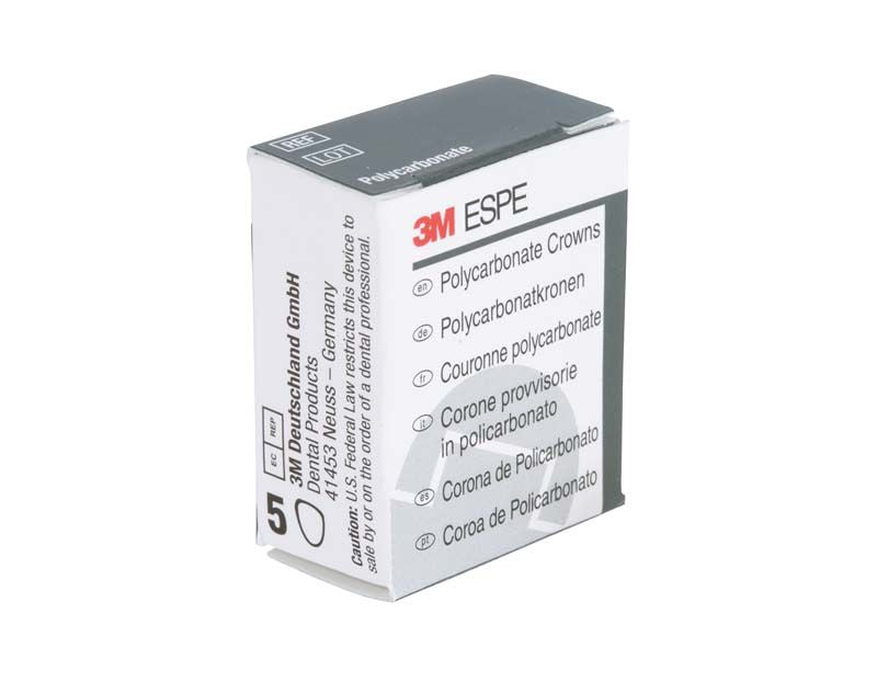 Polycarbonat-Kronenverpackung von 3M mit mehrsprachiger Produktbeschreibung.