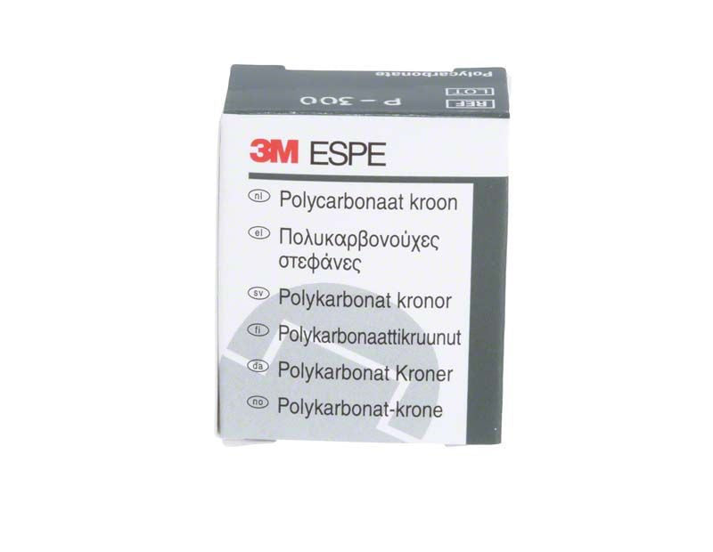 Polycarbonat-Kronenverpackung von 3M für temporäre Zahnrestaurationen.
