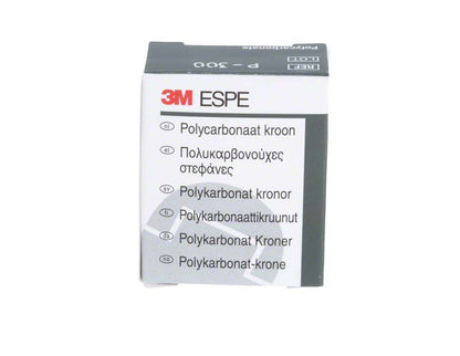 Polycarbonat-Kronenverpackung von 3M für temporäre Zahnrestaurationen.