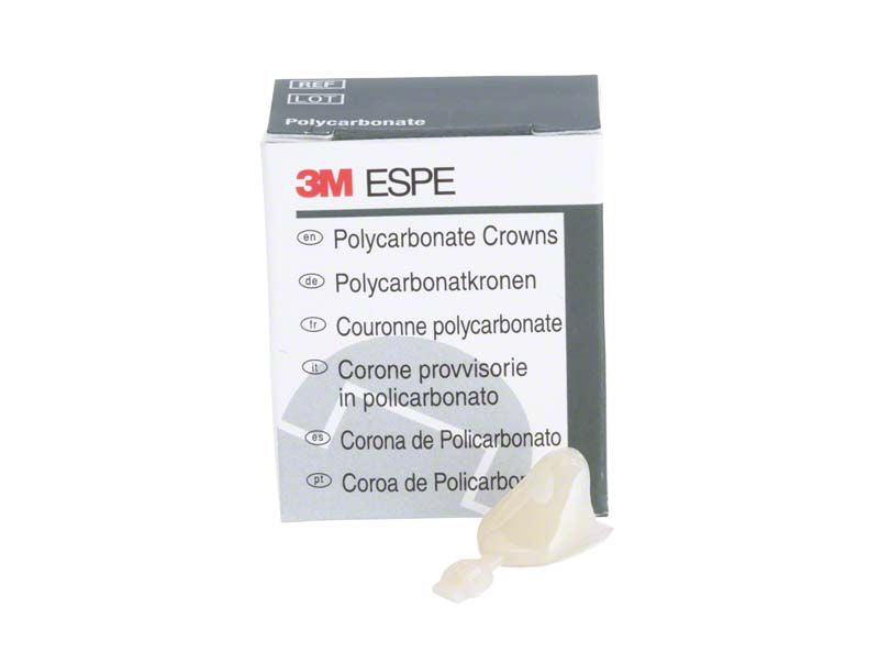 Polycarbonat-Krone Nr. 303 von 3M ESPE vor Produktverpackung