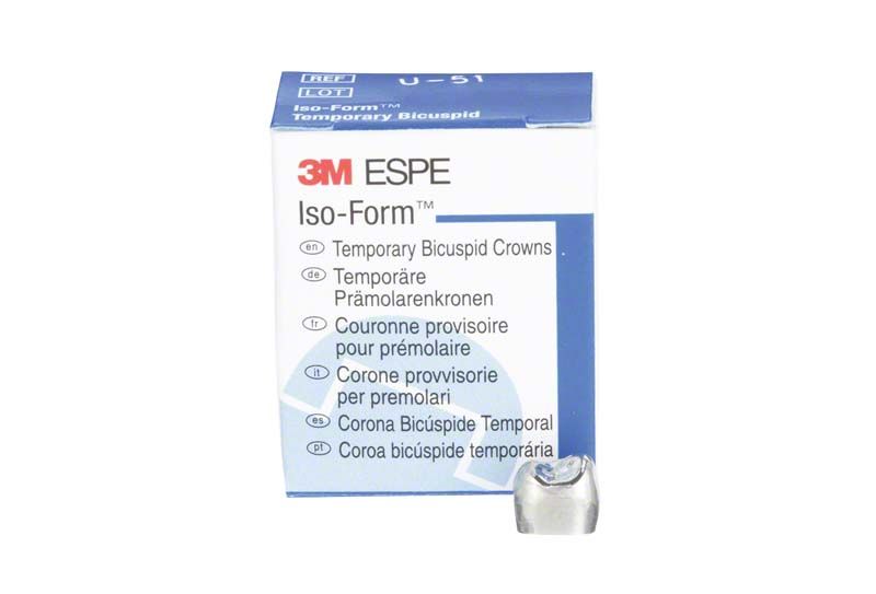 Verpackung der Iso-Form Kronen Prämolaren OK U-51 mit Einzelkrone.