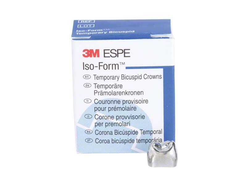 Iso-Form Kronen für Prämolaren mit Verpackung der Marke 3M ESPE.