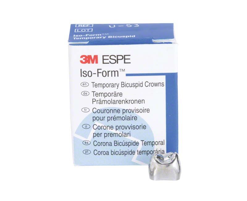 Verpackung von Iso-Form Kronen Prämolaren OK U-53 mit Zahnkrone.