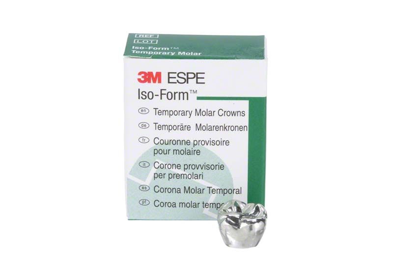 Iso-Form Kronen Molaren OK U-60 mit Verpackung im Hintergrund