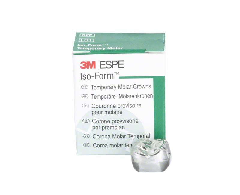 Temporäre Molarenkrone Iso-Form mit Verpackung.