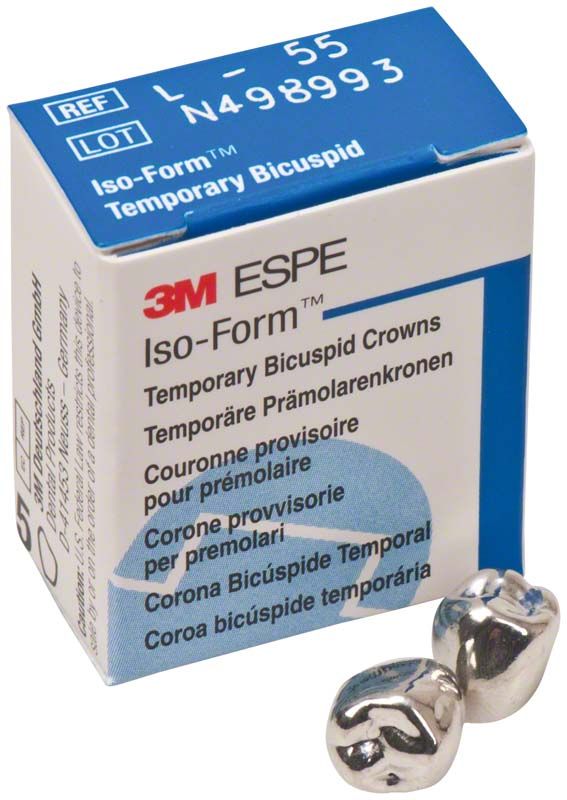 Iso-Form Kronen Prämolaren UK L-55 in Produktverpackung von 3M ESPE