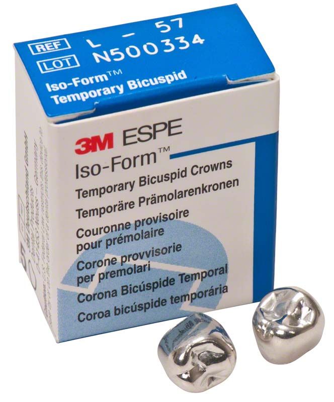 Verpackung von Iso-Form Kronen Prämolaren UK L-57 mit zwei Kronen.