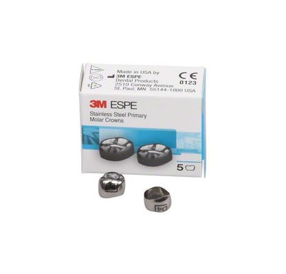 Edelstahlkronen für Milchzahnmolaren mit Verpackung von 3M ESPE.