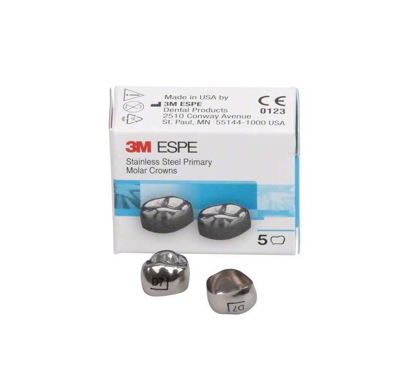 Edelstahlkronen für Milchzahnmolar OK mit Verpackung von 3M ESPE.