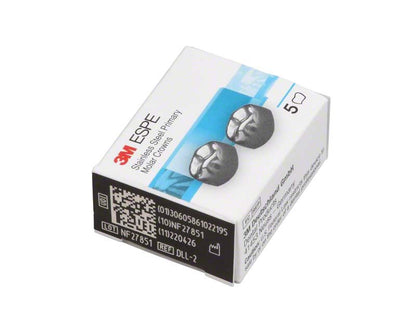 3M Edelstahlkronenverpackung für Milchzahnmolaren mit fünf Kronen.
