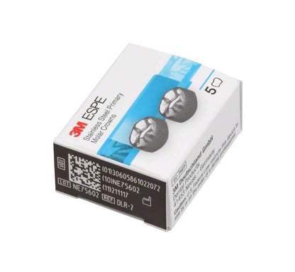 Verpackung der 3M Edelstahlkronen für Milchzahnmolaren, Unterkiefer, mit 5 Kronen.