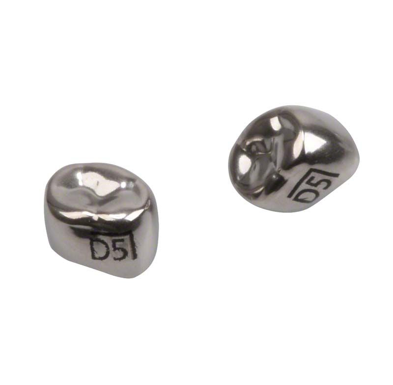 Edelstahlkronen für Milchzahnmolaren mit zervikalem Federrand, Ansicht D51.