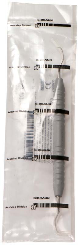 Graue Gracey-Kürette Figur 1/2 in steril verpackter Einzelhülle.