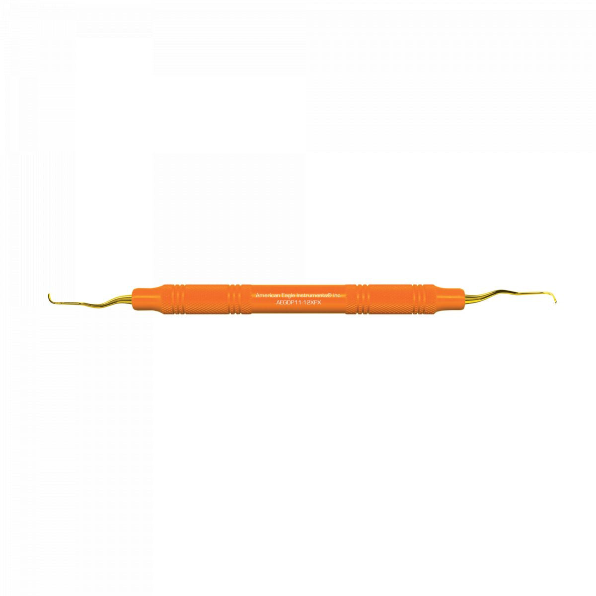 American Eagle XP Gracey +3 Kürette mit goldener Spitze und orangefarbenem Handgriff.
