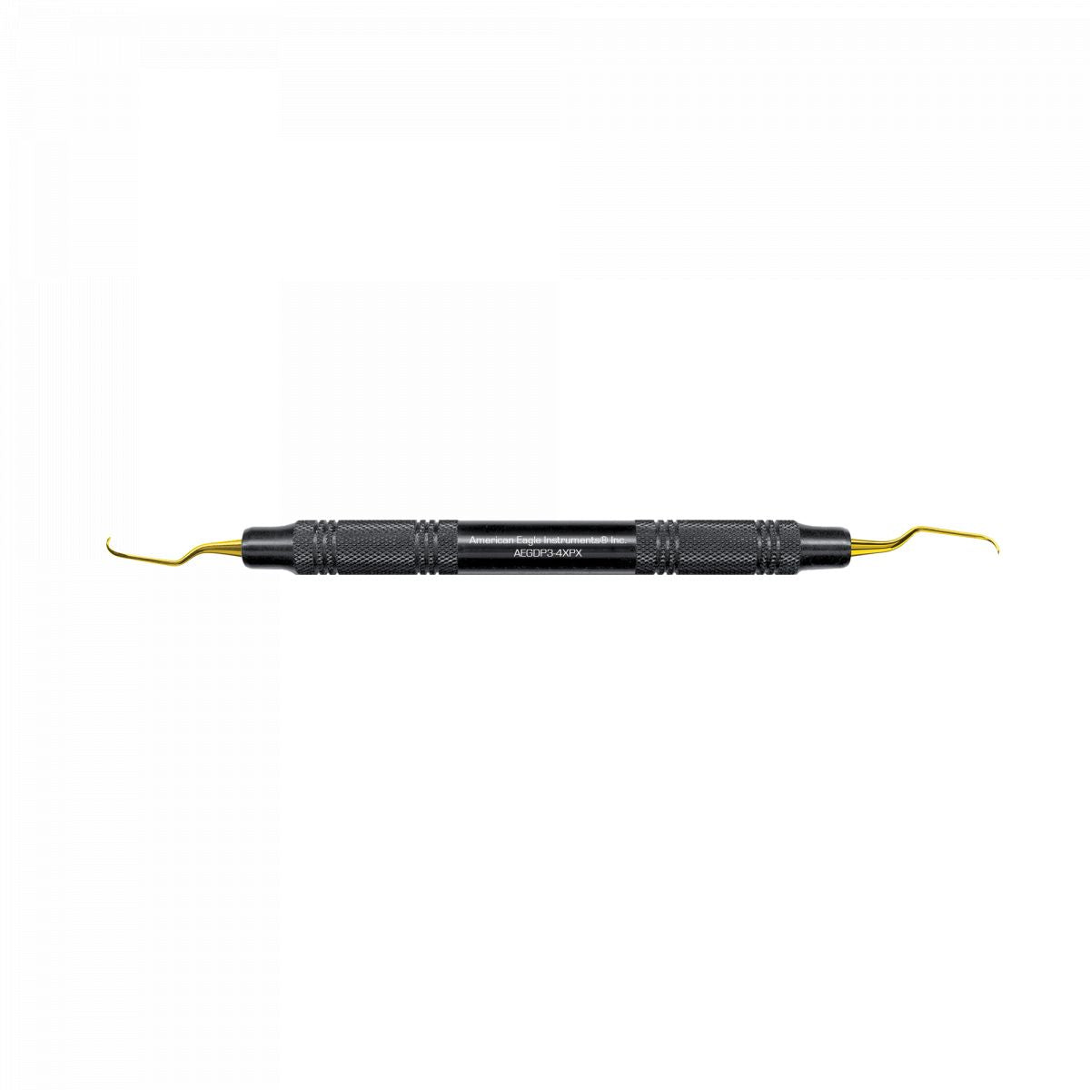 American Eagle XP Gracey +3 Kürette mit goldfarbenen Spitzen und ergonomischem Griff.
