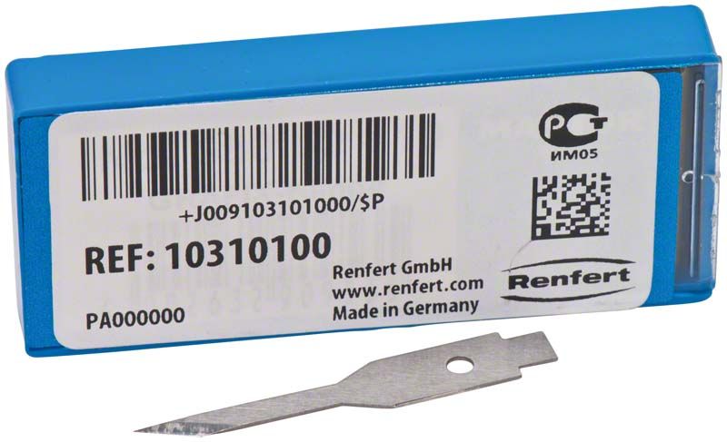 Universalinstrument Klinge schmal in blauer Verpackung mit Etikettendetails.