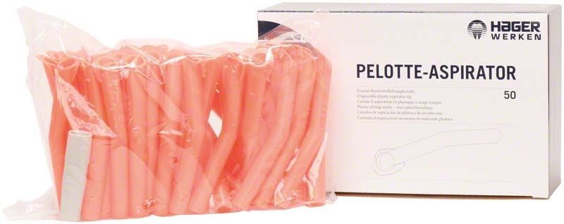 Verpackung des Pelotte-Aspirators in Orange mit 50 Stück.