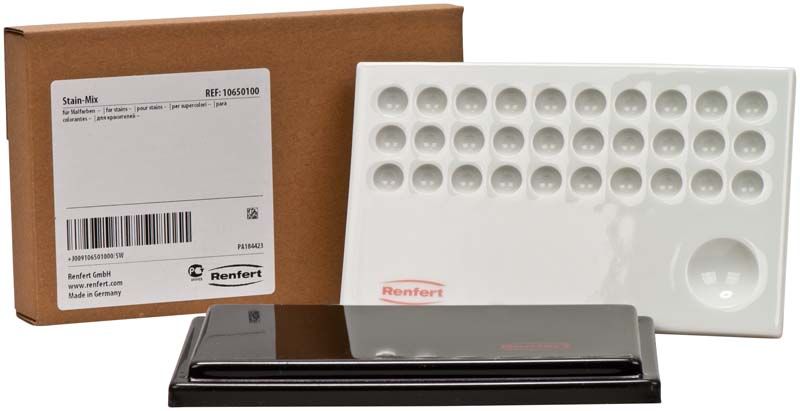 Keramikanmischplatte mit 30 Mulden, großer Mulde und schwarzem Deckel.