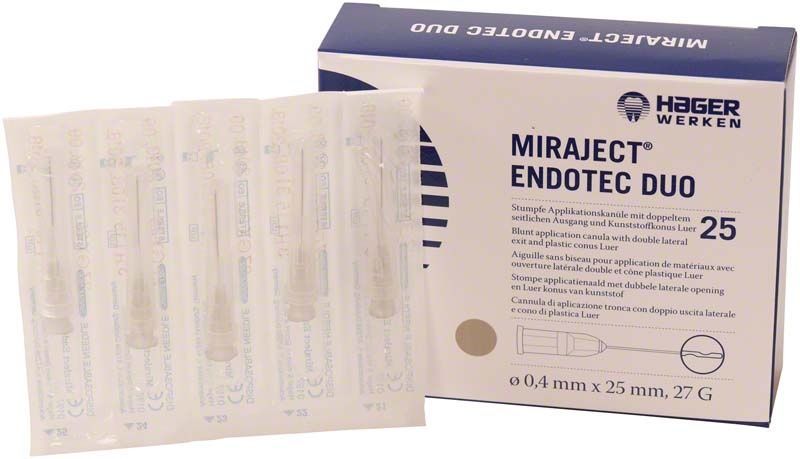 Miraject Endotec Duo 27G Applikationskanüle in originaler Verpackung.