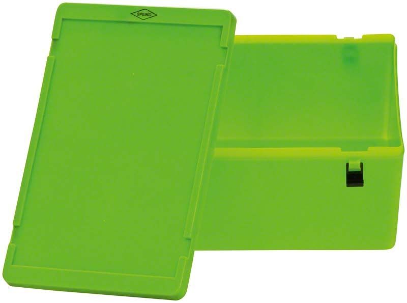 Grüner Labor-Container Gr. 3 mit abgenommenem Deckel.