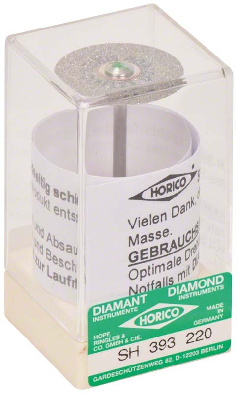 Diamantscheibe flexibel S-H 393 220 in transparenter Verpackung.