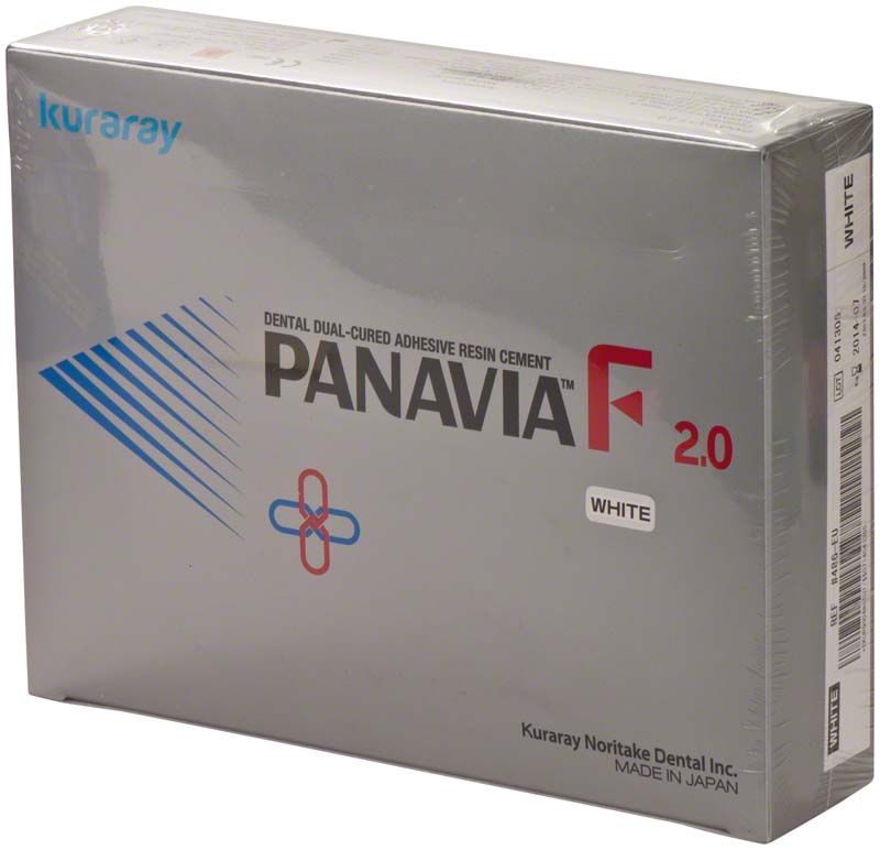 Dental-Klebezement-Set Panavia F 2.0 in Weiß, Verpackungsvorderseite.