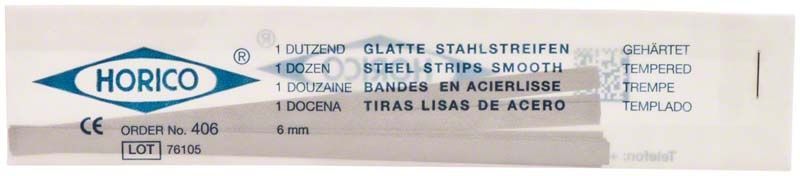 Glatte Horico Stahlstreifen 6mm in Verpackung für Zahnmedizin.