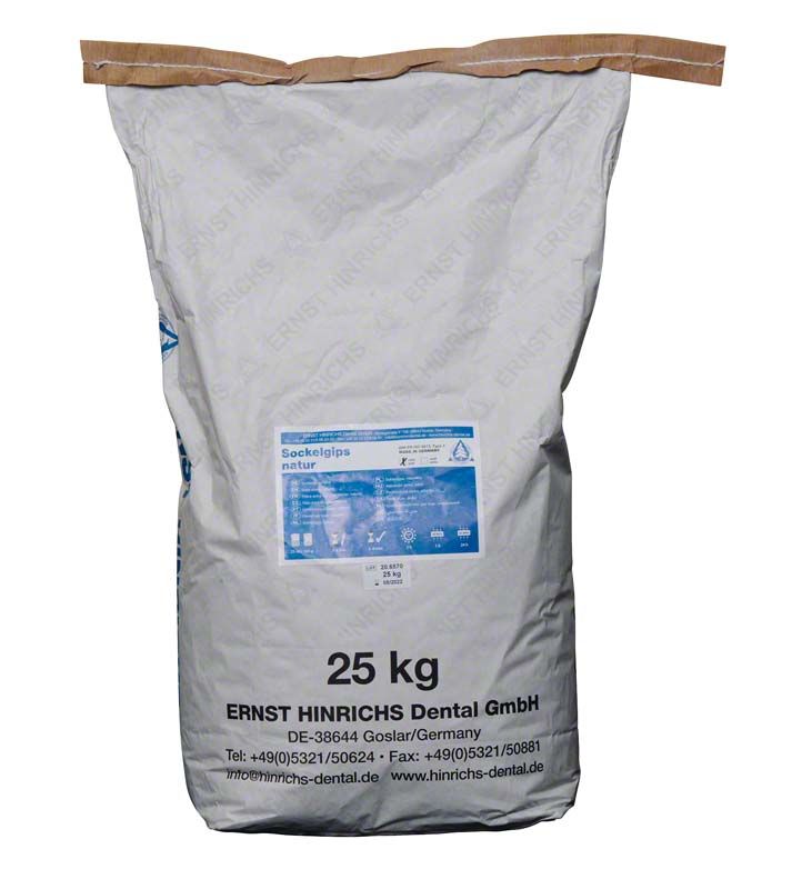 Sockelgips Natur rosa in 25kg Sack mit Herstellerlogo und Produktinformationen.