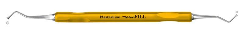 MasterLine Wiro-FILL Komposit-Instrument mit Planstopfer und gelbem Griff.