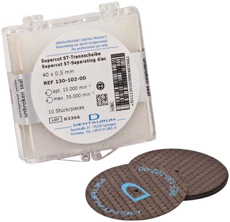 Supercut ST Trennscheiben 0,5 x 40mm in transparenter Verpackung.