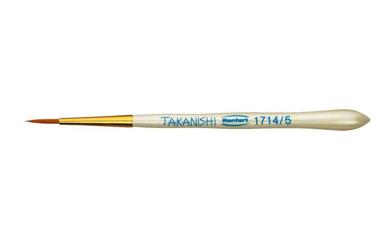 Kunsthaarpinsel Takanishi Gr. 5 mit formstabiler Spitze für Dentaltechnik.