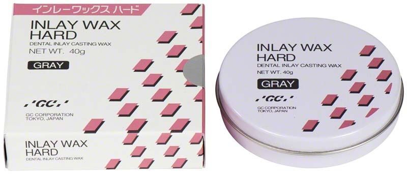 Inlay Wax Hard Grey in Verpackung und Dose mit geometrischem Muster