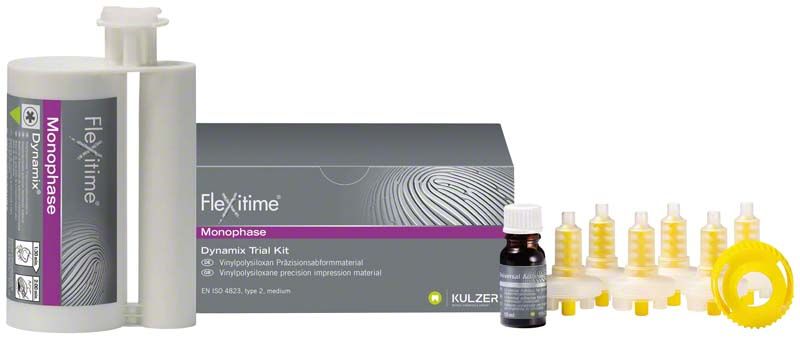 Flexitime Dynamix Trial Kit Monophase mit Kartusche, Flasche und Zubehör.