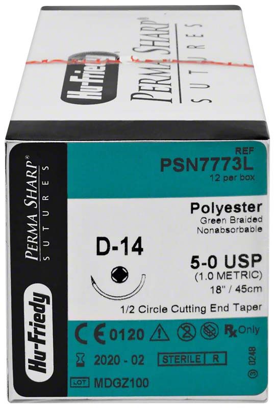 Perma Sharp Nahtmaterial Polyester 5/0 D-14 in Originalverpackung.
