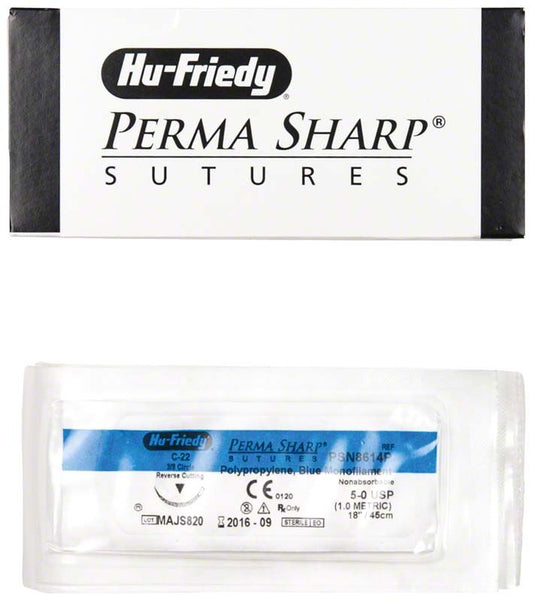 Image of Perma Sharp Nahtmaterial Polypropylene - 5/0 C-22