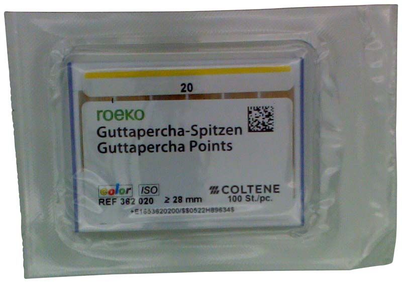 ROEKO Guttapercha-Spitzen color Gr. 020 gelb in Verpackung