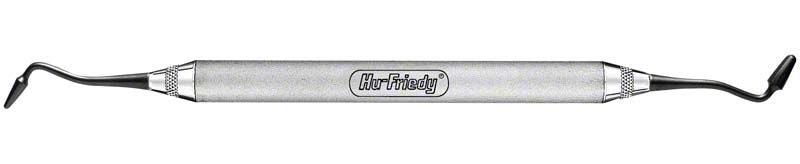 Großes SATIN STEEL XTS Komposit-Füllinstrument mit gebogenem Ende.