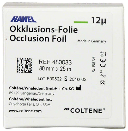 Image of HANEL Okklusionsfolie einseitig 80mm 12µ grün