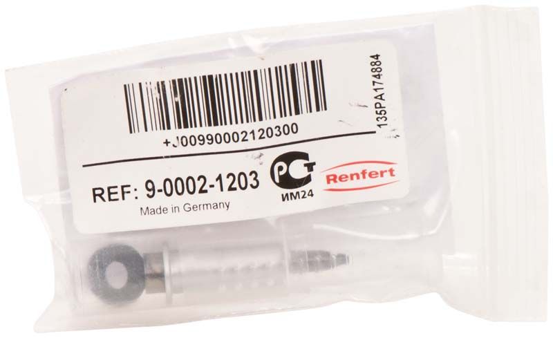 Runddüse Ø 0,40 mm in transparenter Verpackung mit Barcode und Herstellerangaben.