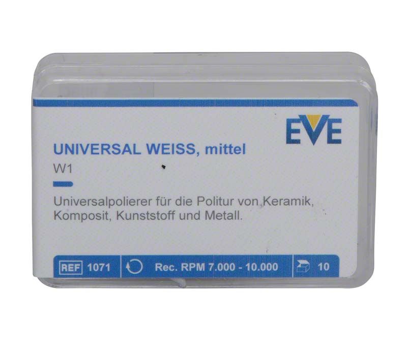 Universalsilikonpolierer EVE UNIVERSAL WEISS in transparenter Kunststoffverpackung.
