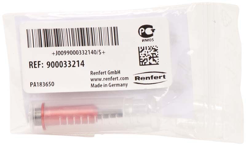 Strahldüse Renfert Basic verpackt in einer transparenten Kunststoffverpackung mit Etikett.