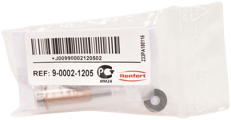 Metall-Runddüse Ø 1,40 mm in transparenter Verpackung mit Etikett.