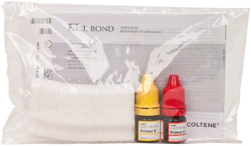 A.R.T. Bond Primer-Set von Coltene mit Flaschen und Verpackung.
