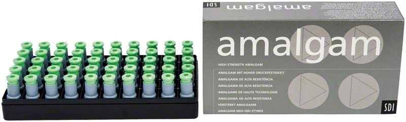 GS-80 Kapseln Gr. 2 in Schachtel mit Amalgam-Aufschrift.