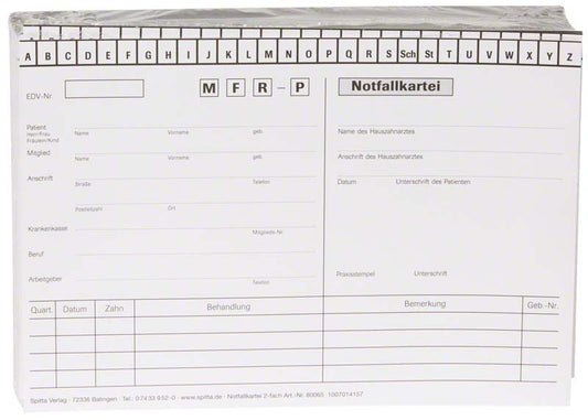 Image of Notfallkartei DIN A5 2-fach