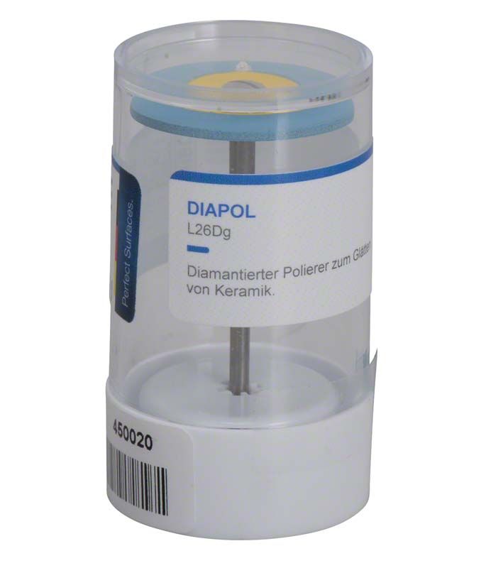 Diamantierter Polierer EVE Diapol L26Dg in transparenter Verpackung.