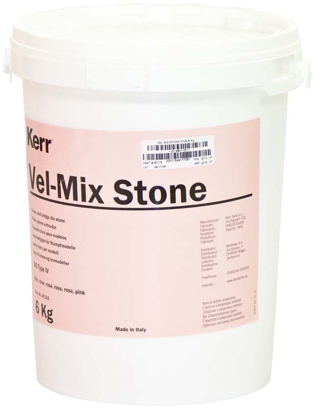 Kunststoffbehälter mit Vel-Mix Stone rosa 6 kg von Kerr.