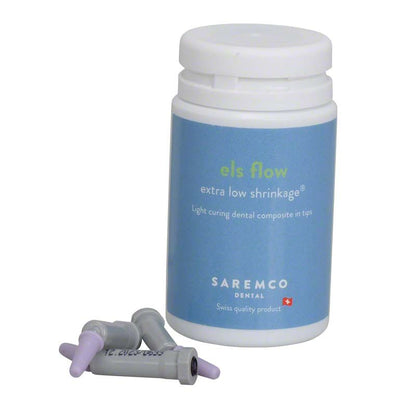 ELS flow Tips A3 opaque von Saremco Dental mit blauer Verpackung.